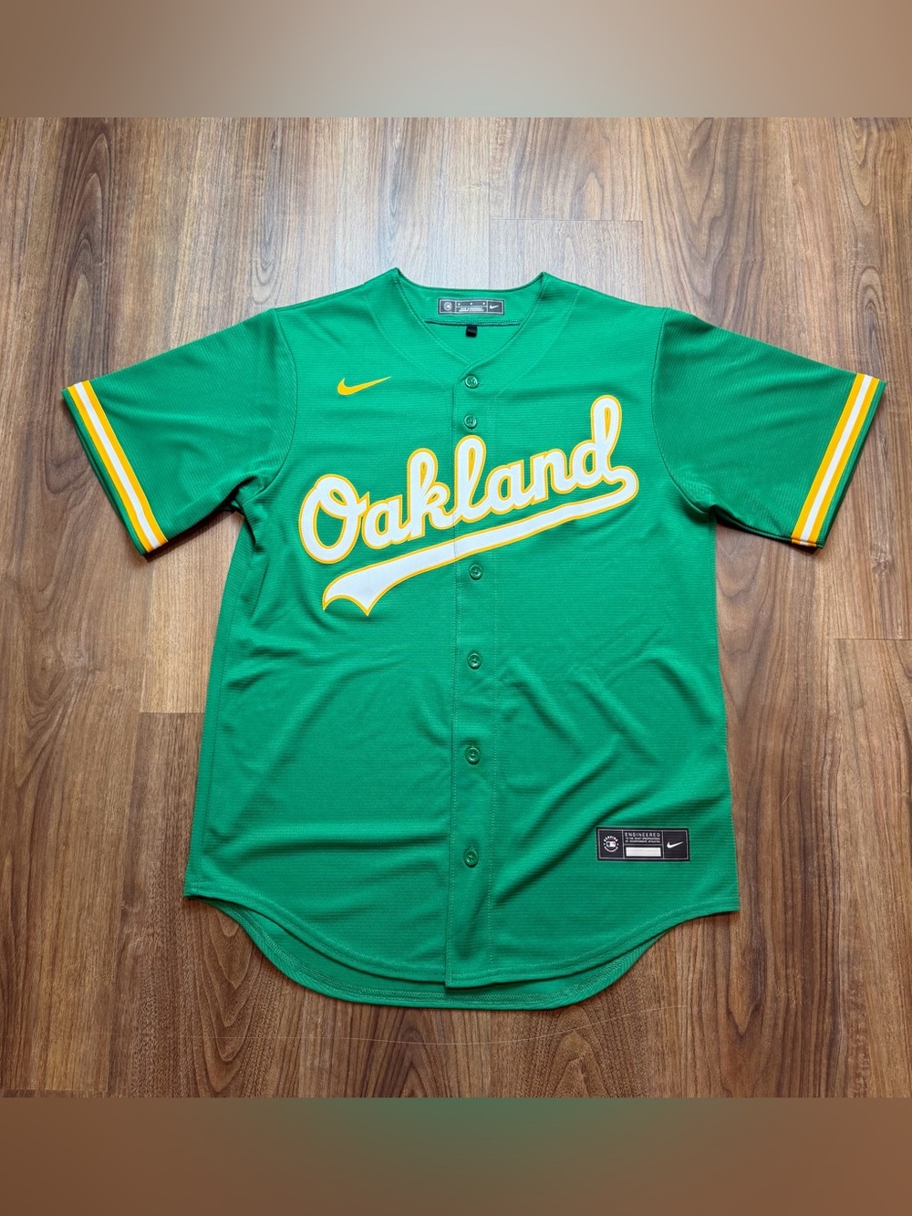 Nike Oakland Athletics Script Spell Out Green Away Baseball Jersey Medium NWOT